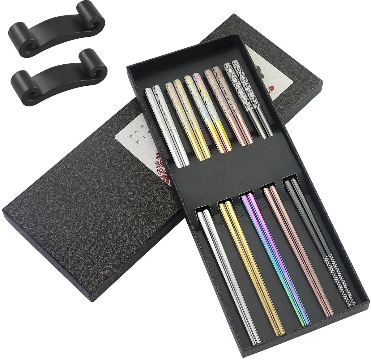 Dailygoods - Vaatwasmachinebestendige Eetstokjes Set van 5 Paar