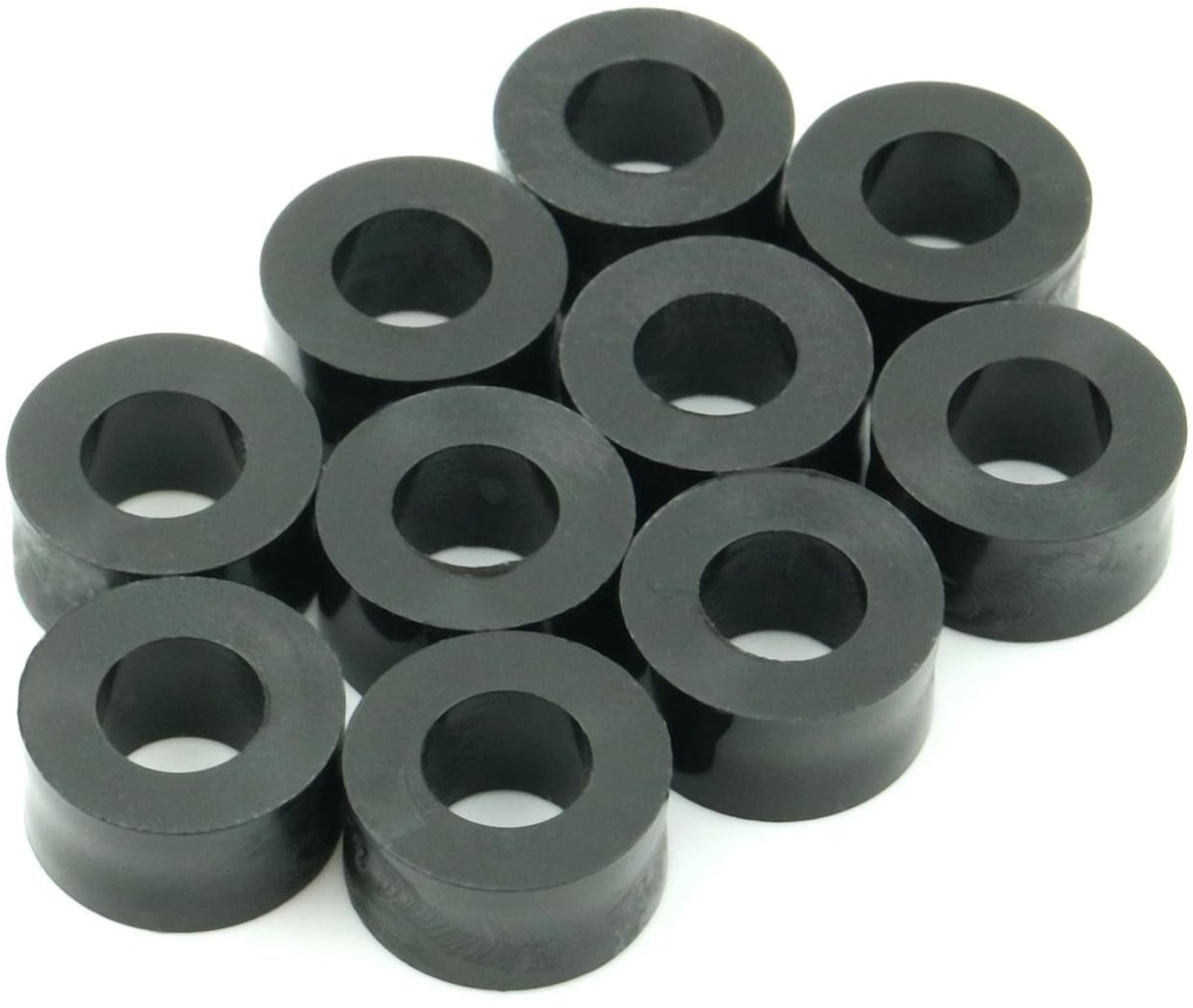 Dailygoody - Afstandshulzen - Sluitringen - HD-polyethyleen - Zwart - M6 - Ideaal voor afstanden tussen onderdelen - 10 stuks