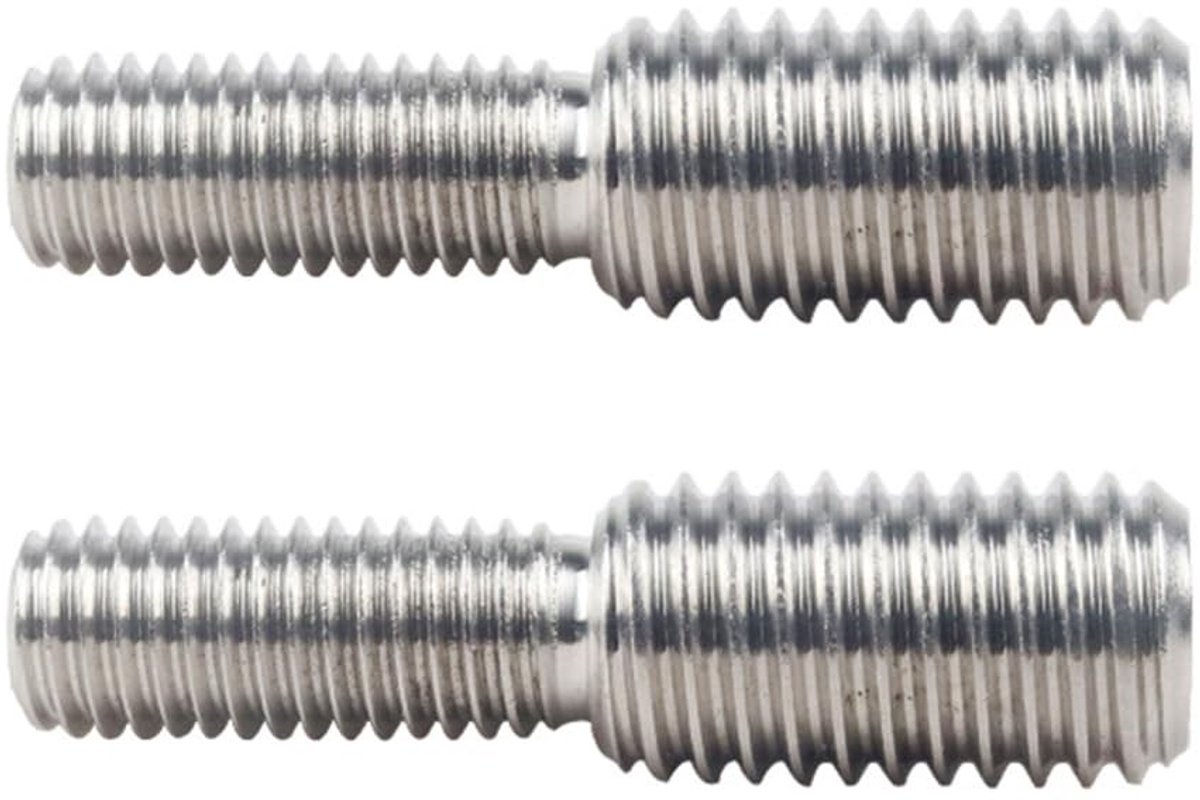 Dailygoody - M6 x 20 tot M8 x 20 Reductiemetrische Schroefdraadadapter - Roestvrijstalen Dubbele Schroefdraad - Betrouwbare Bevestiging - Voor Bouw en