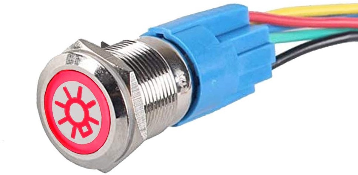 Dailygoody - Waterdichte Rocker Switch - 12V 5A met Rode LED Verlichting - Betrouwbaar en veilig - 19mm formaat - Perfect voor diverse toepassing
