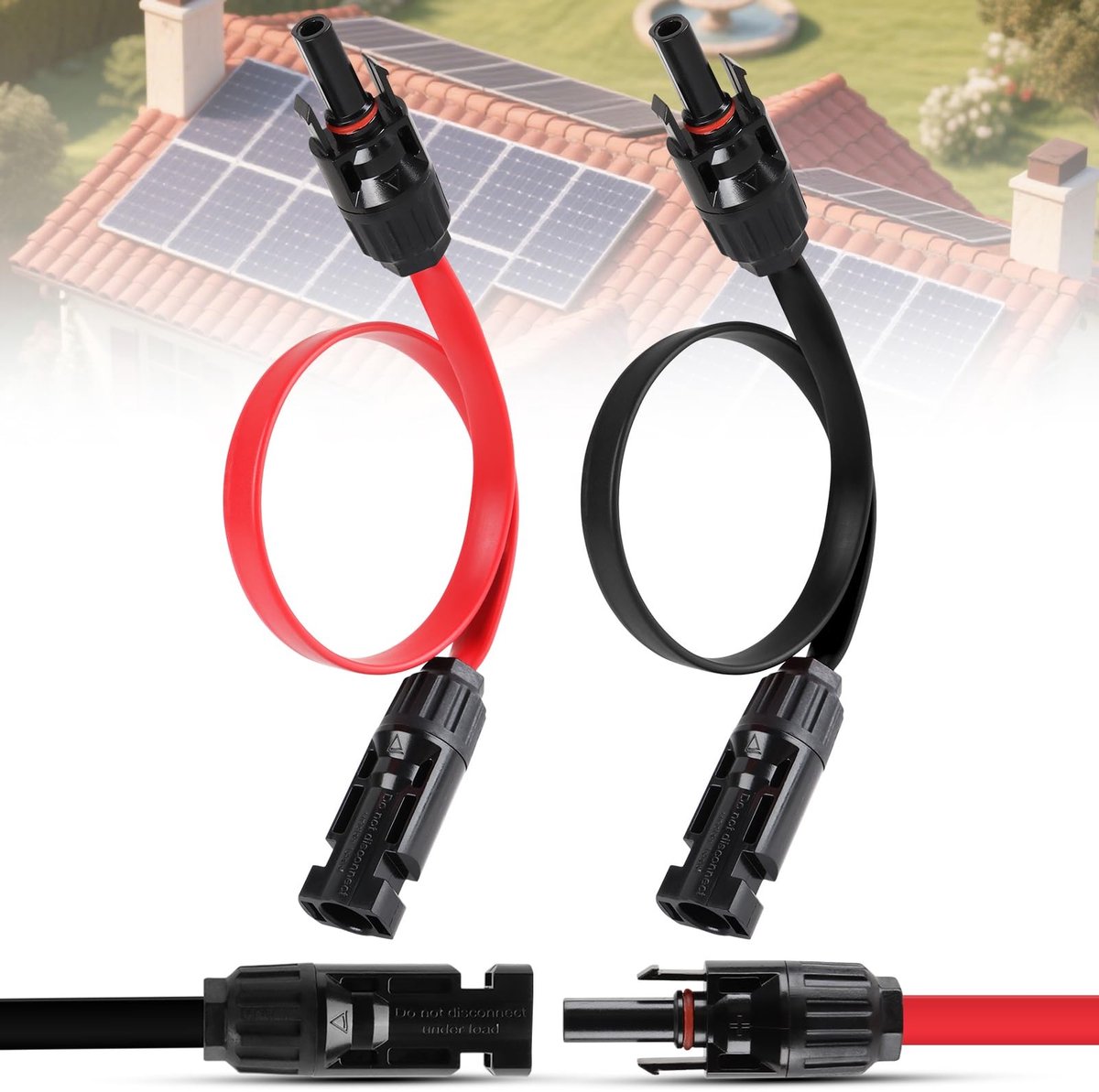 Dailygoods - Flexibele Zonnepaneelkabel met MC4 Stekker voor Balkonkrachtcentrale