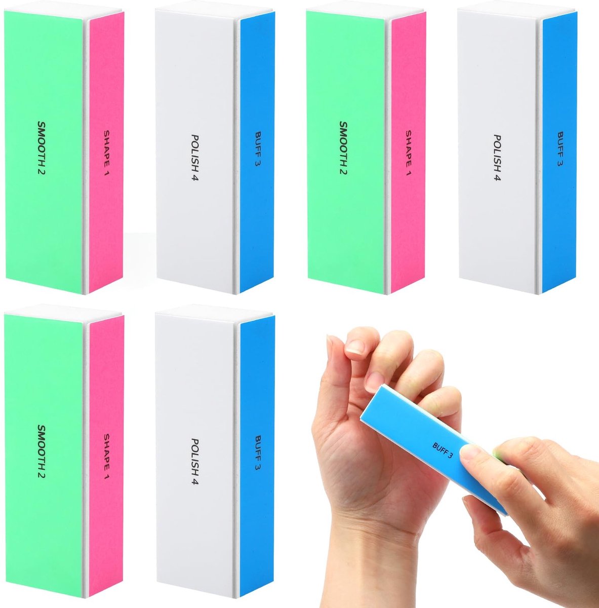 Dailygoods - Set van 6 Professionele Nagelvijlen voor Natuurlijke Nagels