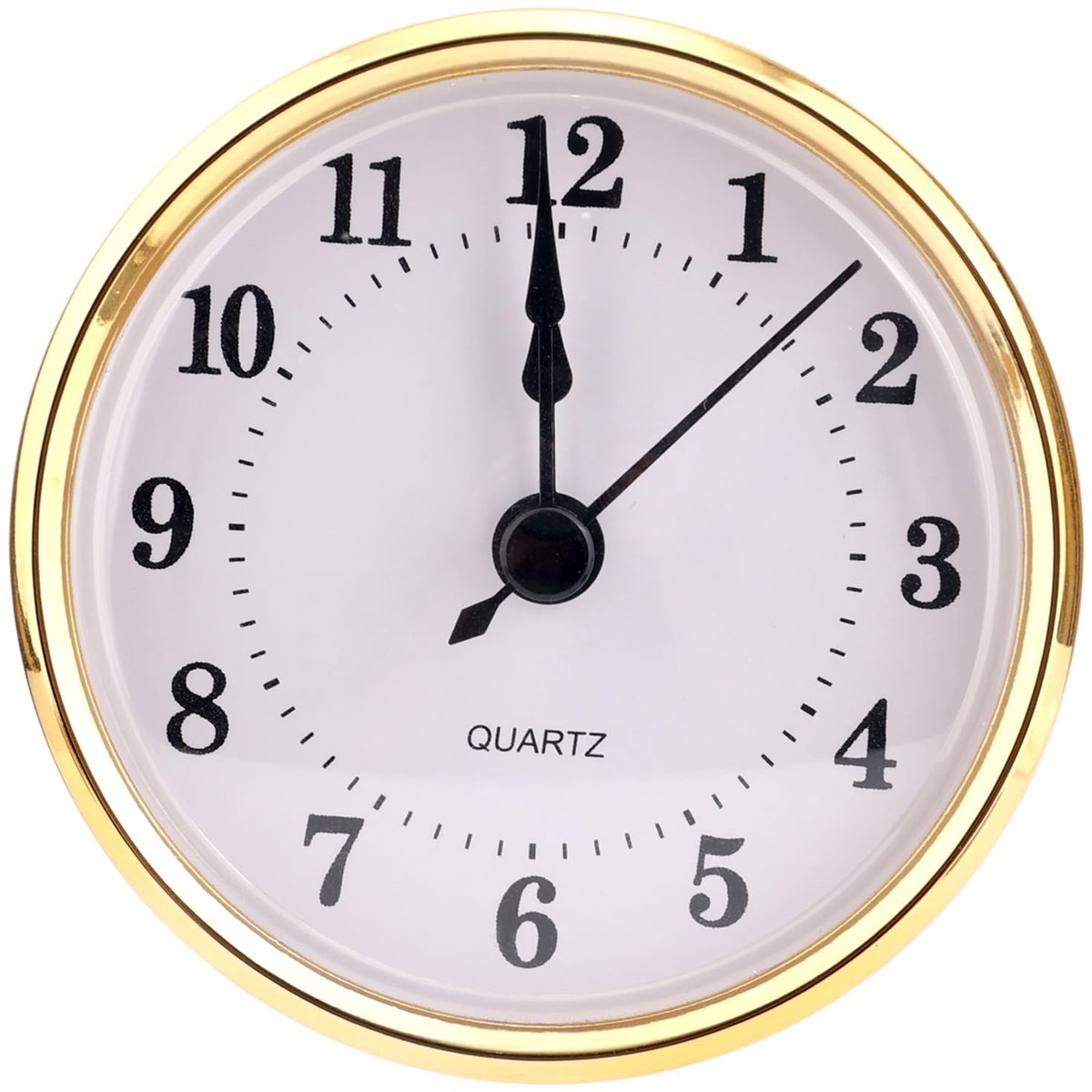 Dailygoods - Mini Quartz Klok met Gouden Rand en Arabische Cijfers (80 mm)