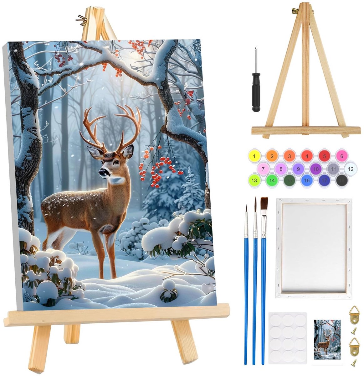 Dailygoods - Schilderen op Nummer Set voor Volwassenen met Hert Thema