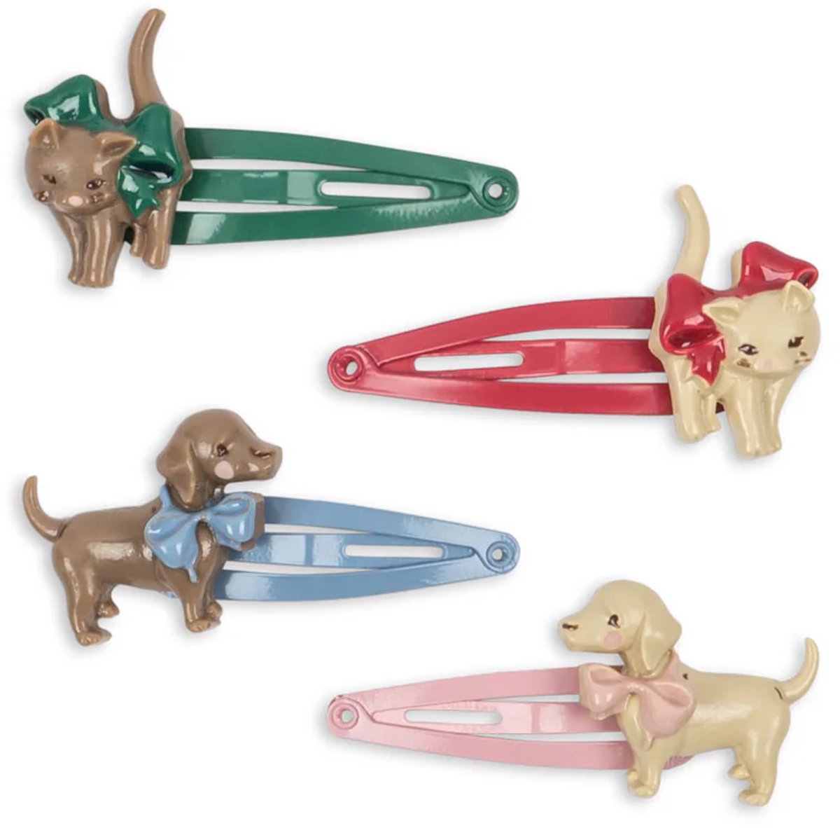 Konges Sløjd 4-pack Cats&Dogs haarclipjes