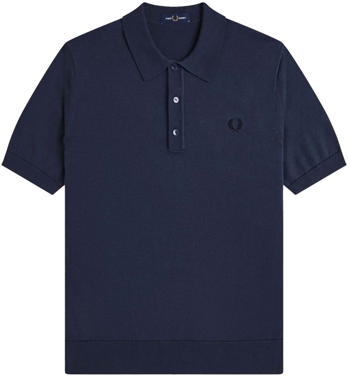 Polo Fredperry Fp Katoenen Gebreid Shirt Fashion Wear Volwassen Blauw