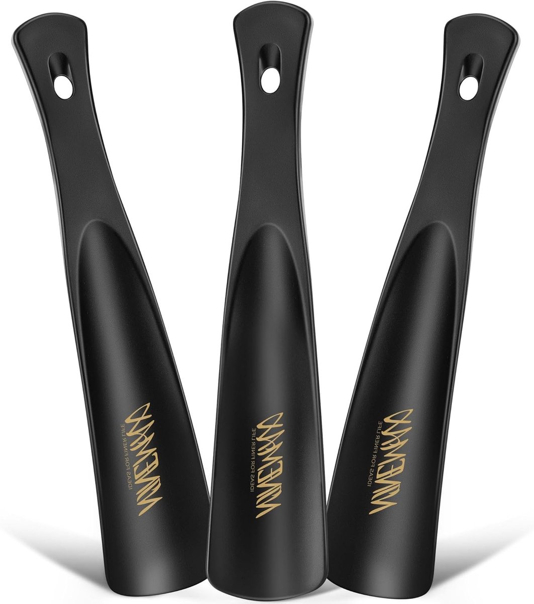 Schoenlepel van kunststof 19 cm - Duurzame en draagbare schoenlepel voor dames, heren en kinderen - Ideaal voor ouderen en senioren, set van 3 stuks