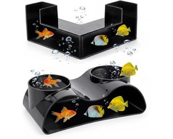 Onderwater Tunnel voor Vissen, 2 Maten, Aquarium Decoratie, Verstopplek voor Garnalen, 360° Zicht, 17.6/12.5 cm Plastic Caves
