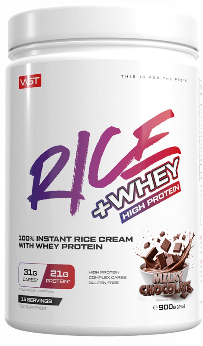 VAST Rice + Whey (900g) Milk Chocolate - Functionele voeding - Eiwitrijke voedingsmiddelen