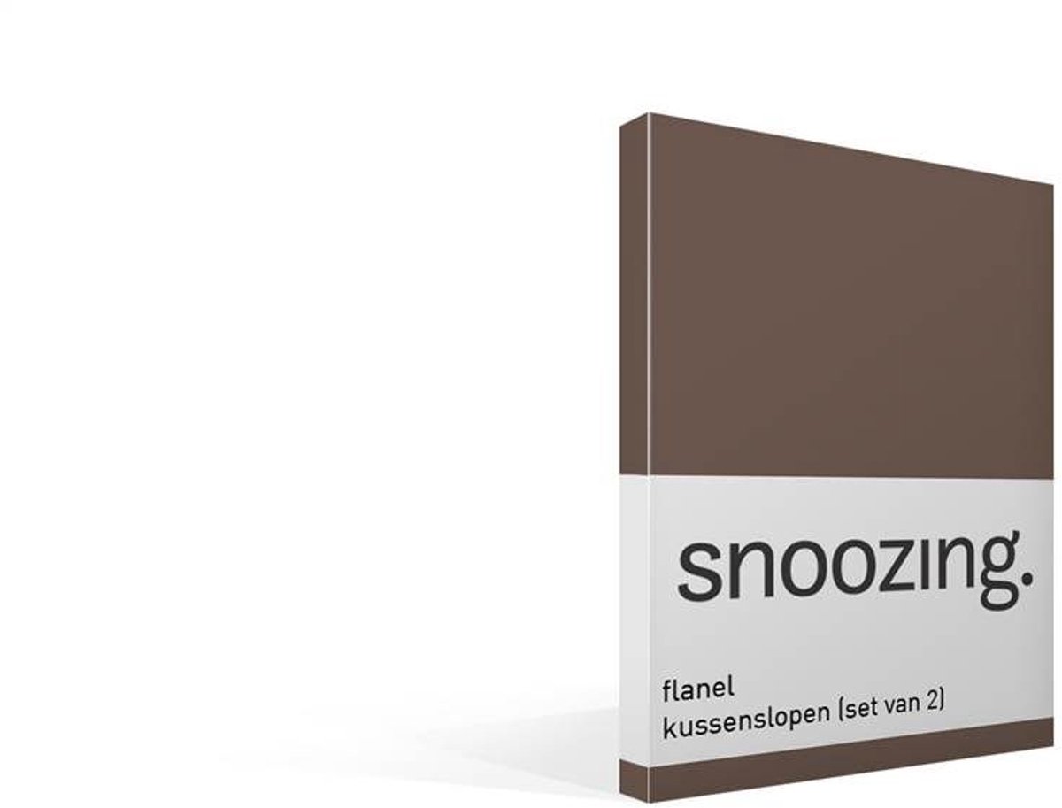 Snoozing - Flanel - Kussenslopen - Set van 2 - 60x70 cm - Taupe