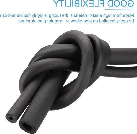 60mm (2-3/8in) ID x 6.6ft Buizenisolatie Schuim Tubes, Beschermende Wrap voor Handgrepen en HVAC Toepassingen, Zwart — afbeelding 4