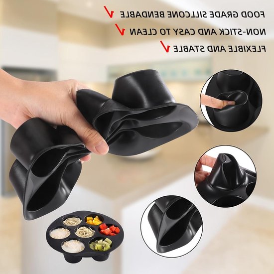 Set van 2 Diepe Muffinvormen, Siliconen Muffinvormen voor Cupcakes en Brownies, Antiaanbak Mallen voor Bakplezier van Merkloos — afbeelding 2