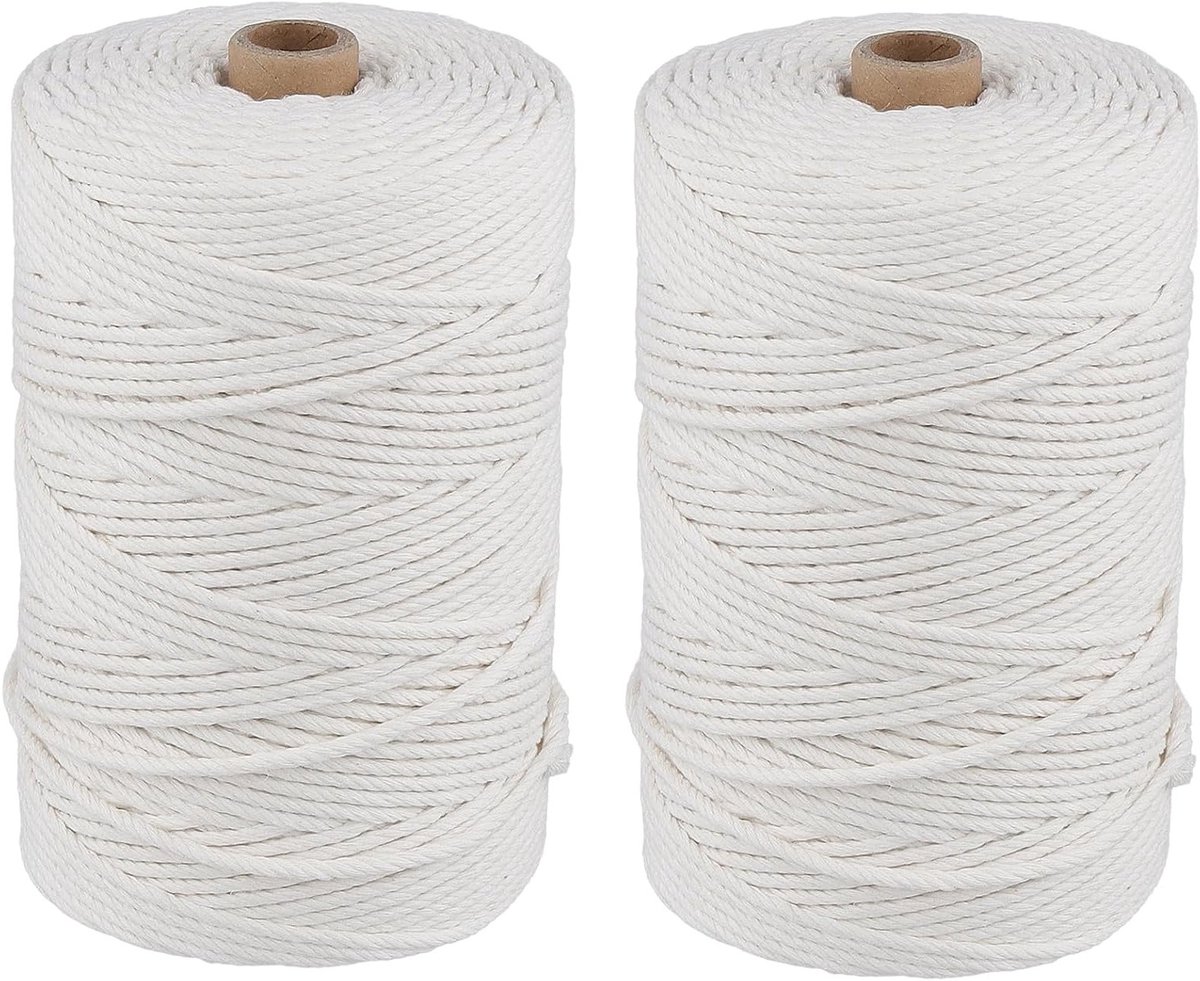 Macramé Touw 3 mm Dikte, 200 m per Rol, Geschikt voor Wanddecoraties, Plantenhangers en DIY Creaties, Perfect voor Thuisdecoratie en Cadeaus