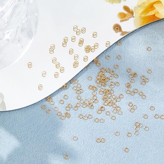 200 Stuks Open Jump Rings 2mm Goudkleurige Splitringen voor Sieraden, Kettingen, Armbanden en Oorbellen - Perfect voor DIY Creaties en Ambachten — afbeelding 4