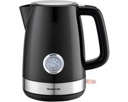 Inventum HW917B - Retro waterkoker - Inhoud 1,7 liter - Temperatuurindicator - Kunststof - 2200 watt - Zwart/RVS