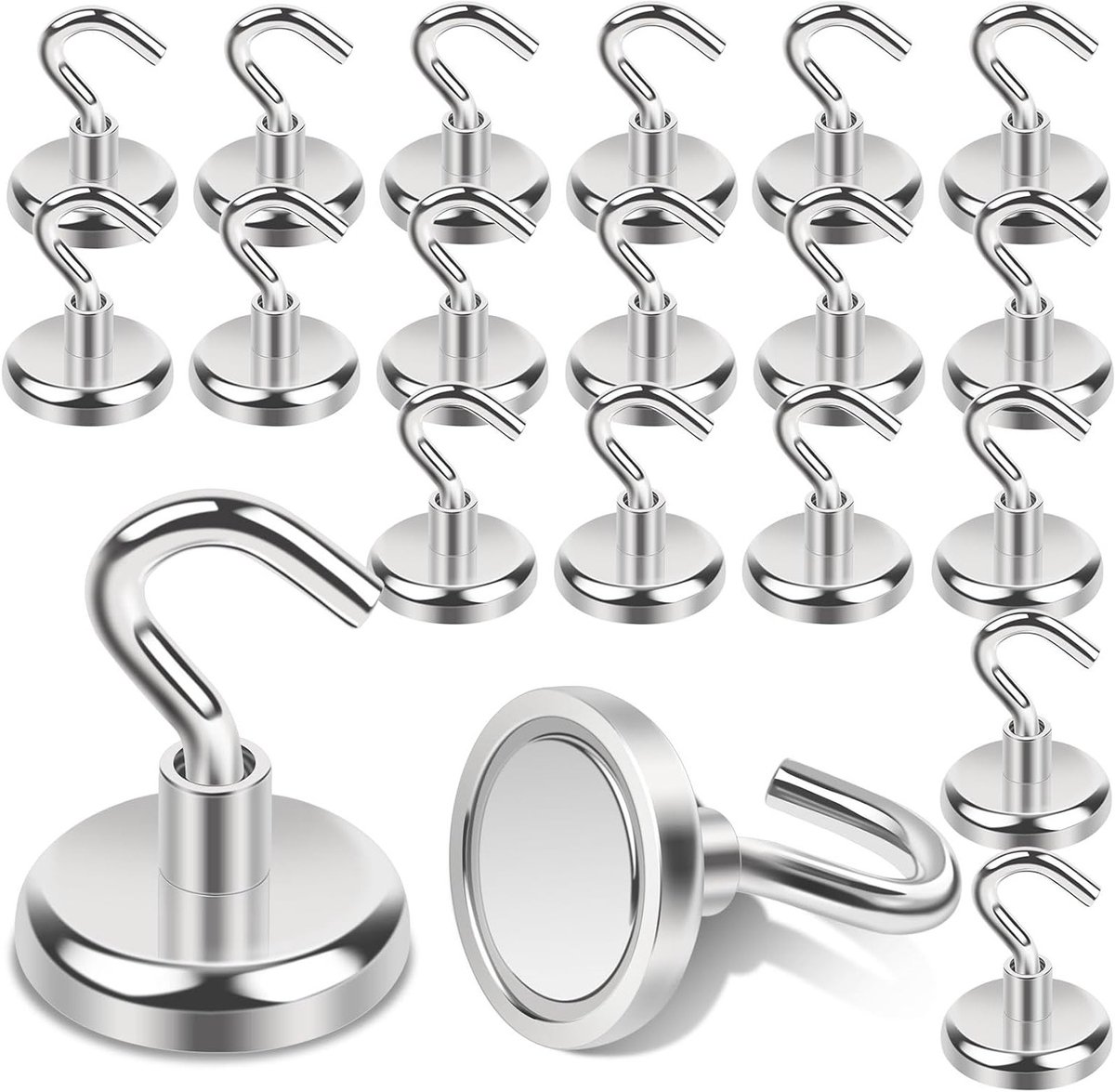 Set van 20 Extra Sterke 32 mm Magnetische Haken met Neodymium Magneten voor Barbecue, Camp