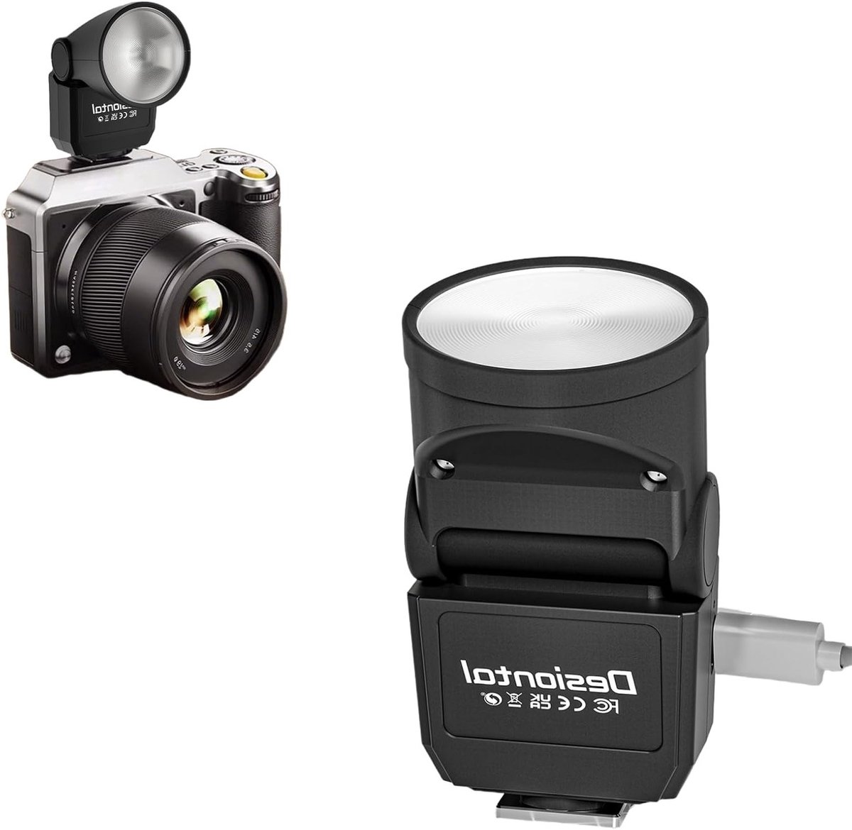 Compacte Mini Camera Flitser met GN8, Universele Hotshoe en Type-C Oplaadpoort voor Verbeterde Fotografie Effekten