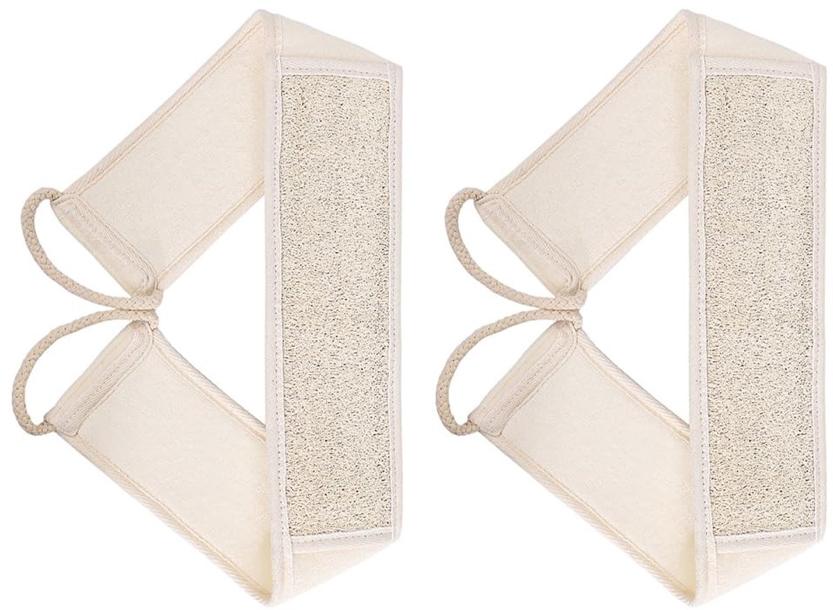 Allecto - Exfoliërende Loofah Back Scrubber - Dubbelzijdige Lichaamswas - Voor Mannen en Vrouwen - Verzorging - Doucheaccessoires - Effectieve exfo..