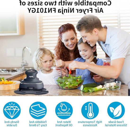 Siliconen Mat voor Airfryer - Hittebestendige Ondergrond voor Crispy Koken, 26.5 x 26.5 cm, Ideaal voor Bakken en Grillen van Merkloos — afbeelding 4