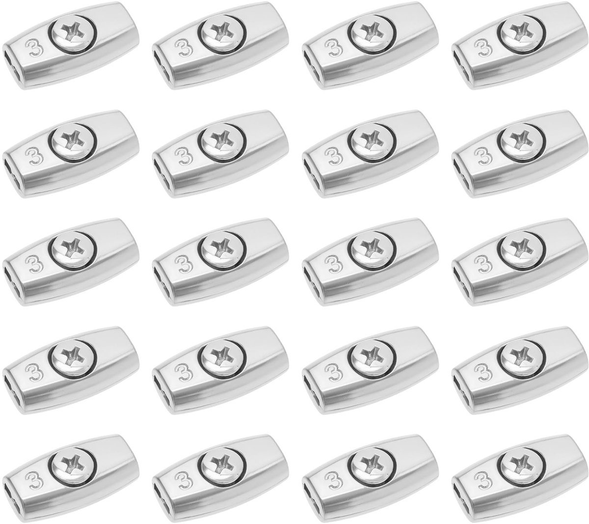 aladdien - Draad Kabel Klemmen - Gegalvaniseerd Staal - Dubbele Bevestiging - 3mm - Sterke Kabelbevestiging - Duurzame Klemmen voor Kabels - Geschik..