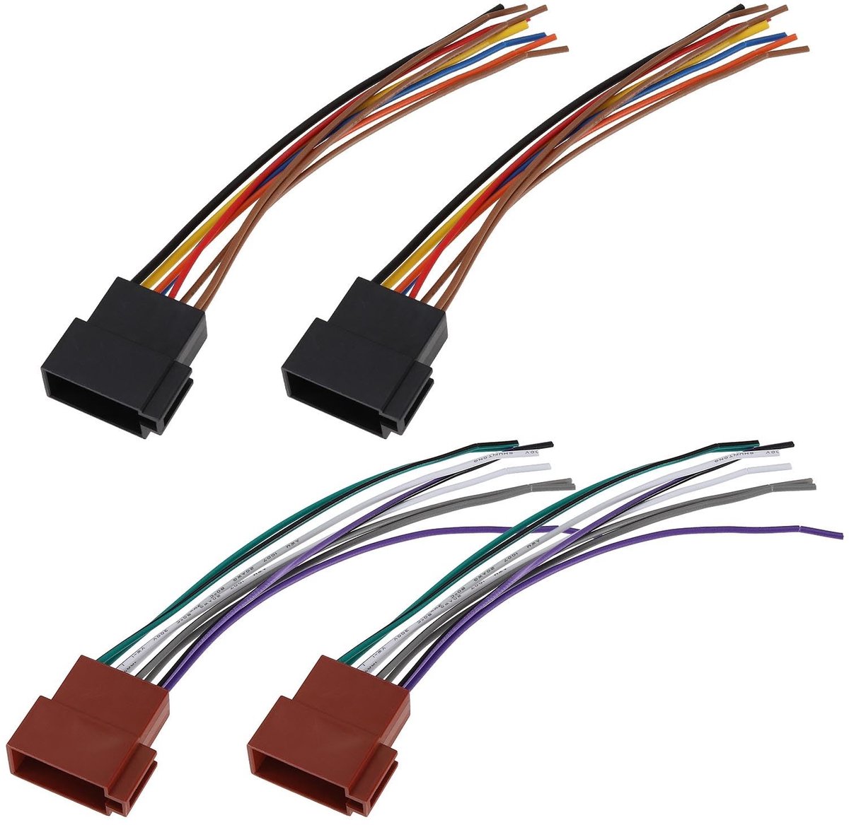 Allecto - 16 Pin naar ISO Adapter Kabel - Universele Auto Radio Connector - 2 Sets - Zwart - Audiokabel - Vervangende Kabels - Geschikt voor Auto's