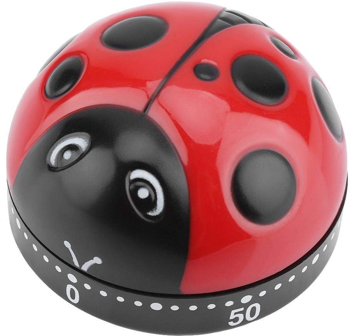Allecto - Kookwekker - Mechanische Timer - Luide Beltoon - Rood - Keuken Kookgerei - 60 Minuten Timer - Geschikt voor Thuisgebruik - Lieveheersbees..