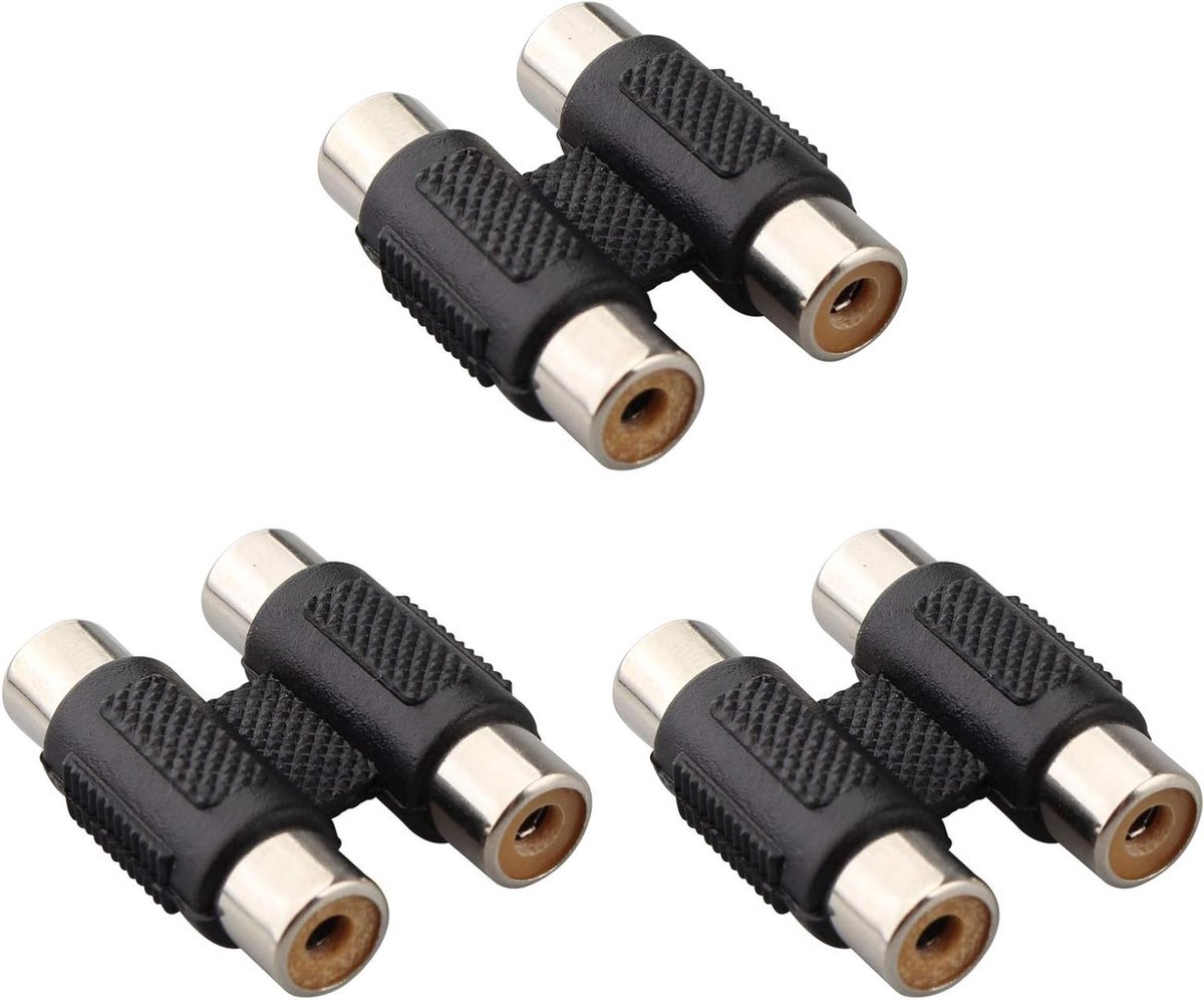 Orivio - RCA Phono Joiner 3 Stuks Vrouwelijke Connector Zwart