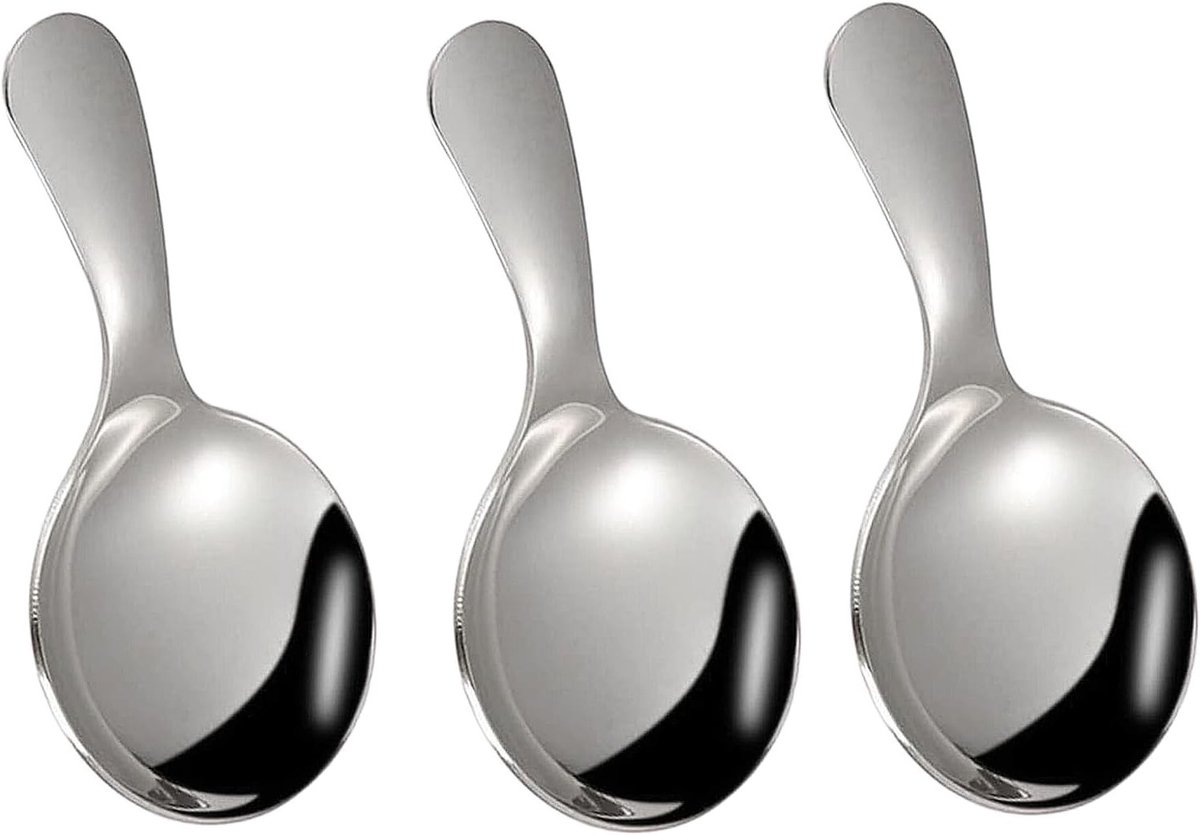 Set van 3 RVS Mini Lepels voor Koffie, Thee en Specerijen - Ideaal voor Suiker en Kruidenscheppen