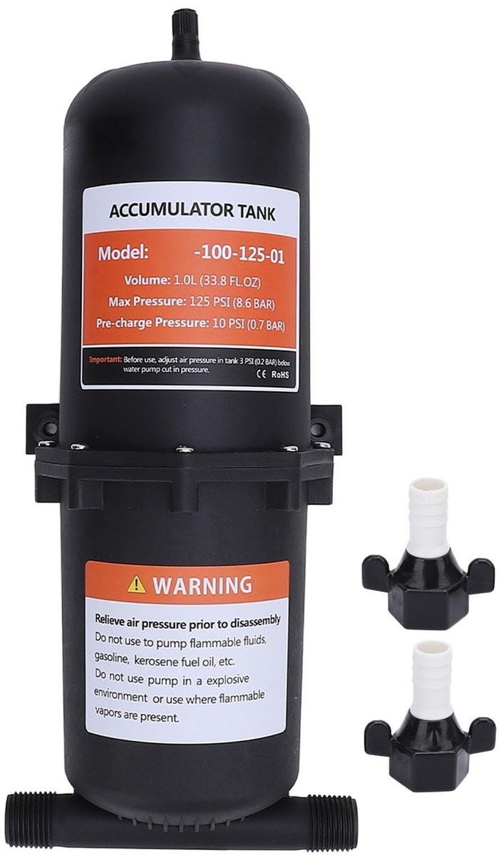 Allecto - Drukaccumulatortank - Constant waterdruk - Geschikt voor meeste pompen - 1L formaat - Waterdruk systeem - Efficiënt en duurzaam waterbehe..
