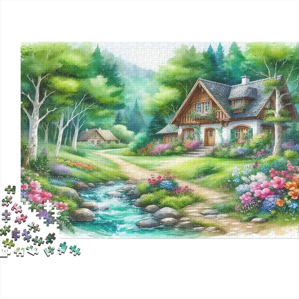 Papier Puzzel - Landschap Puzzel - Mentale Training - 1000 Stukjes - 52 x 38 cm - Stijl 3