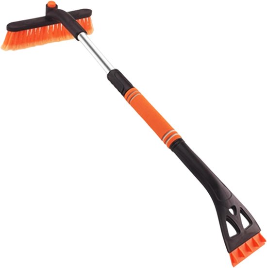 Sneeuwborstel Ijskrabber - Auto Borstel - Winterklaar Maken - Uitschuifbaar Ontwerp - 64 cm - Oranje