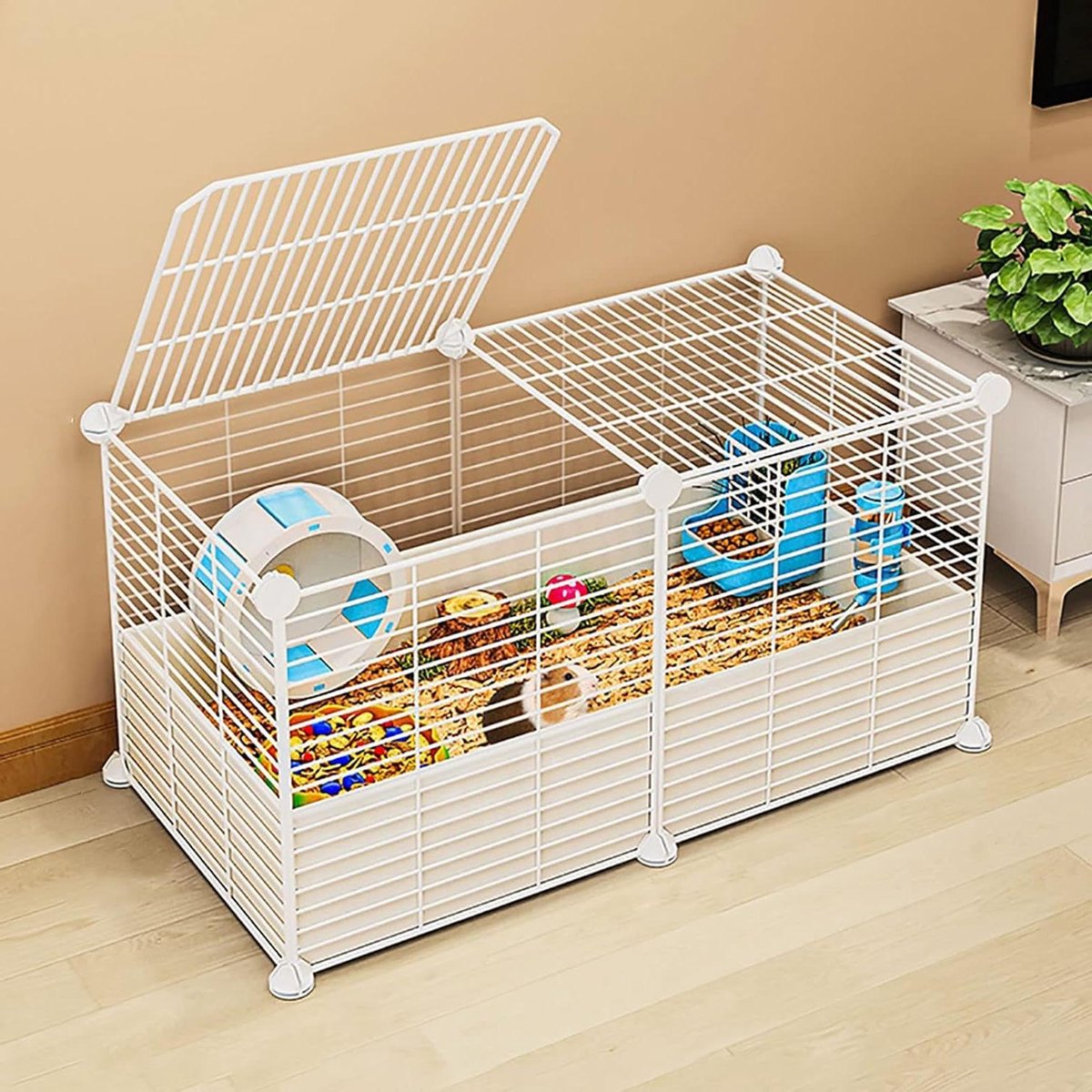 Kattenkooi Binnen - Huisdierenverblijf - Veilig Spelen - Modulair Ontwerp - Verschillende Vormen - Wit
