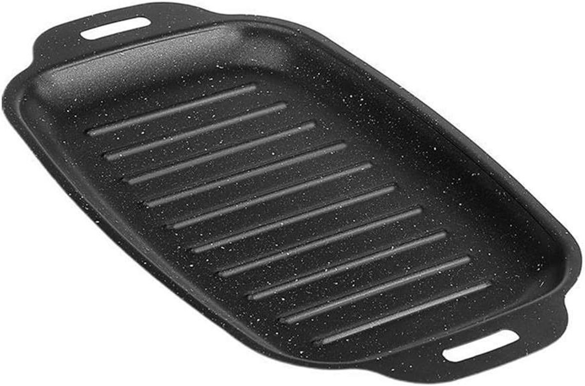 Vis Grillpan Rechthoekige Bakplaat Outdoor Barbecue PFOA-vrije Anti-aanbaklaag Medium Zwart