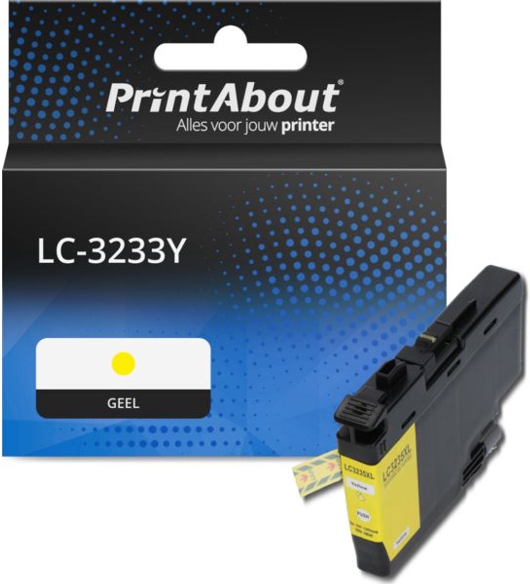 PrintAbout huismerk Inktcartridge LC-3233Y Geel geschikt voor Brother