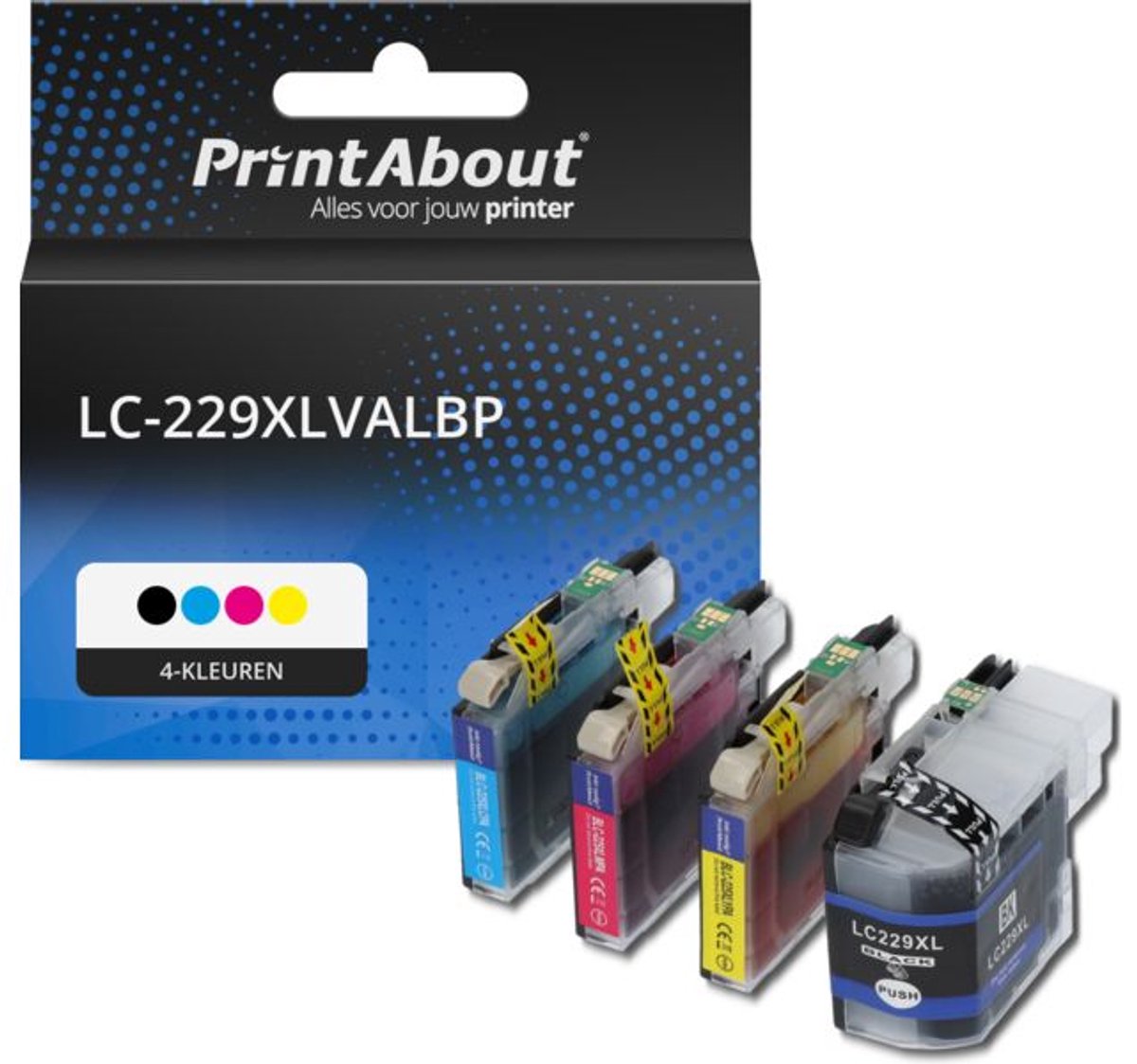 PrintAbout Huismerk Brother LC-229XLVALBP Inktcartridge 4-kleuren Voordeelbundel Extra hoge capaciteit