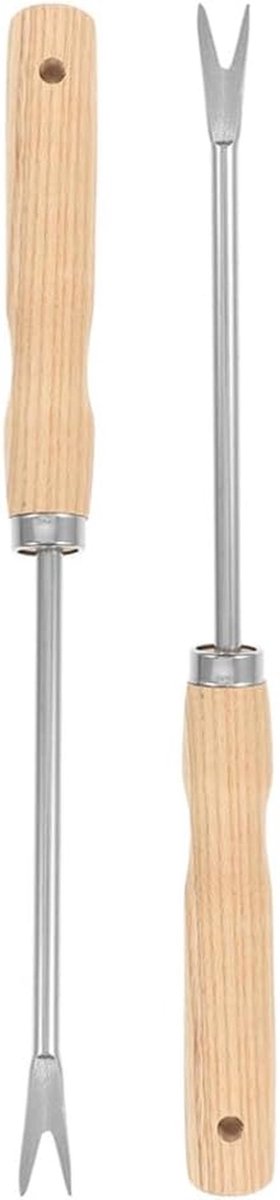 Wiedgereedschap met Houten Handvat - Onkruidsteker Tuin - Tuinieren Onkruid Verwijderen - Dubbelzijdig Ontwerp - 30 cm - Diverse Kleuren — afbeelding 4