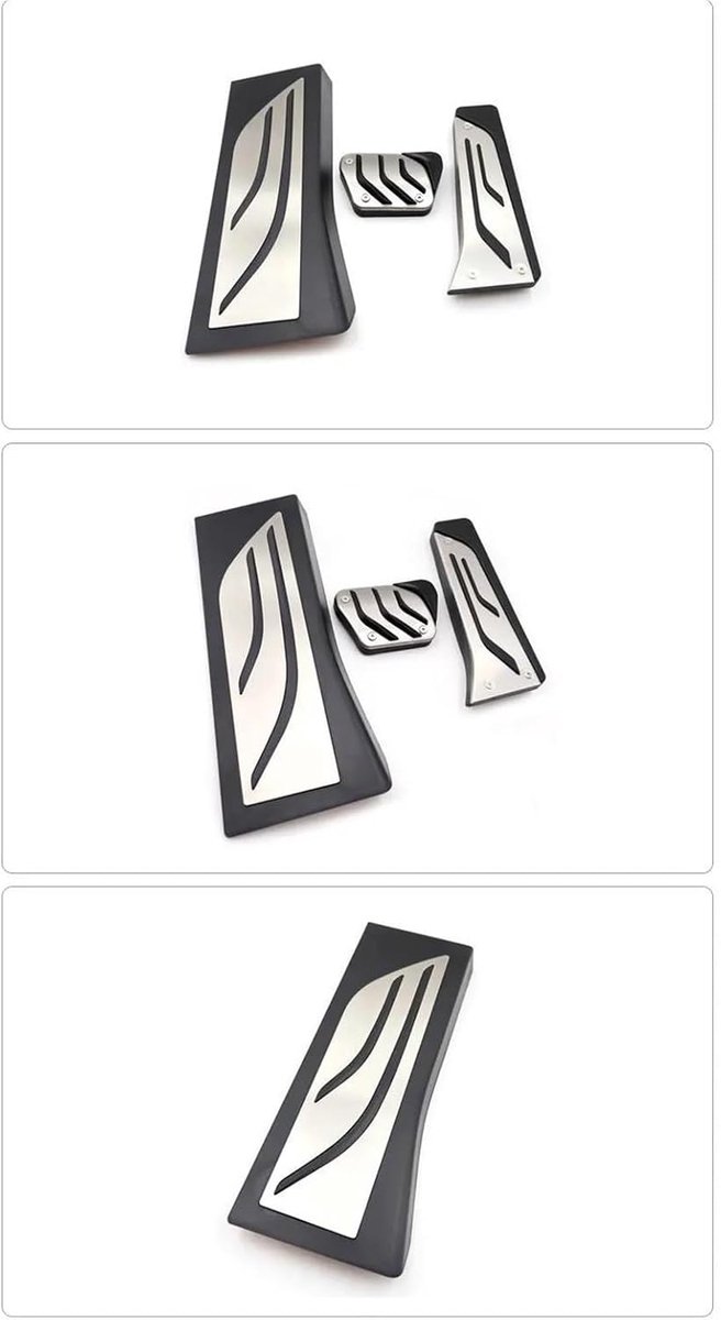 Auto Pedaalhoezen - Interieur Accessoires - Verbeter Rijervaring - Aluminiumlegering - Standaard Maat - Zilver — afbeelding 2