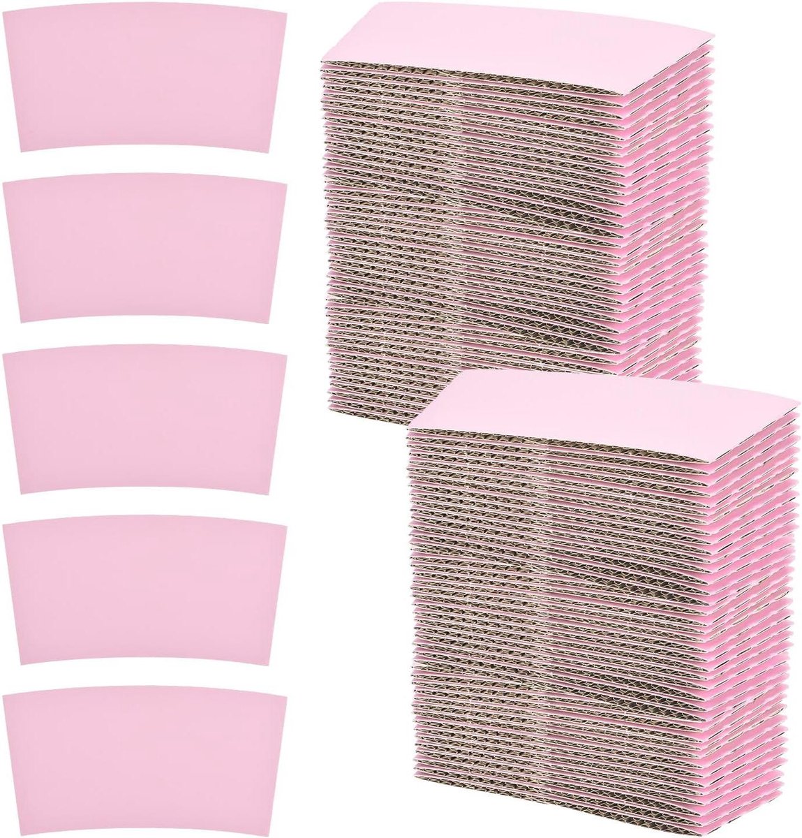 Koffiekop Hoezen - Bekers Isolatie - Warme Dranken - Handbescherming - 200 Stuks - Roze