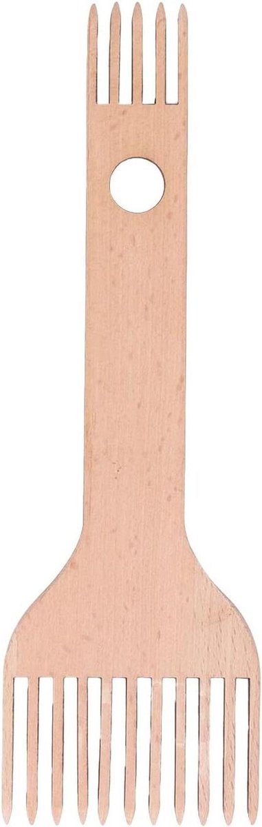 Houten Weefkam - Handgemaakte Tool - Textiel Knutselen - Ergonomisch Ontwerp - 20 cm Lengte - Natuurlijk Hout