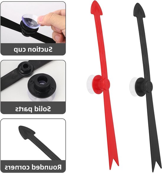 Grote Pijl Spinner 2Pc - Zwart Rood - Afneembaar Kunststof - Voor Spelletjes en Feestjes - ShopVlot — afbeelding 3