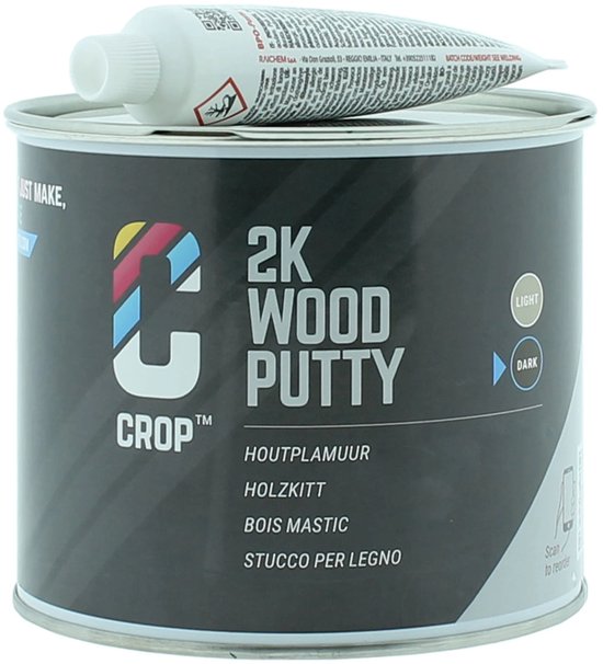 CROP Houtplamuur 2K - 750 ml - Donkerbruin Plamuur - Reparatie voor Meubels - Polyesterplamuur - Overschilderbaar & Sneldrogend