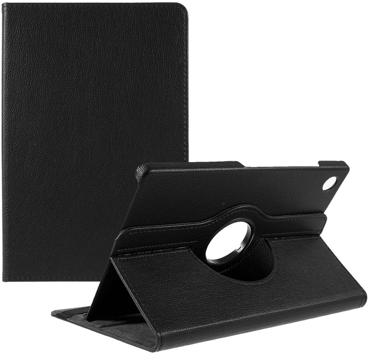 Hoes 360° Draaibare Book Case Paars Geschikt voor Samsung Galaxy Tab A9 Zwart