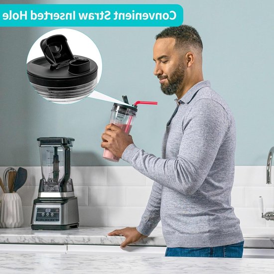 2-delige Mixer Cup Set 710ml (24oz) Geschikt voor Ninja Blender & Mixer, Reserveonderdelen voor Voedselverwerking, Duurzaam en Handig in Gebruik — afbeelding 4