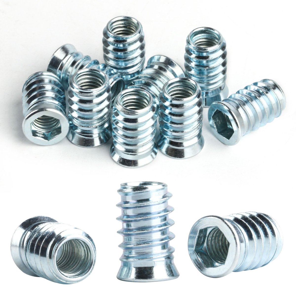 Dailygoods- Inbusschroefmoer 40 Stuks - Houtschroefinzet - Schroefbus - Inbusschroefmoffen - Inbusschroefbus - Duurzaam Koolstofstaal