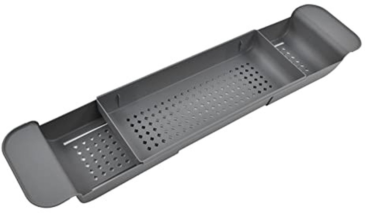 Dailygoods- Bad Caddy Uitbreidbaar - Multifunctioneel Afvoerrek - Antislip Badrekje - Waterdicht PP-Materiaal - Organizer voor Boek/Wijn - Badrek