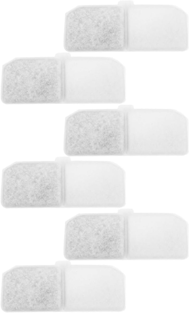 Killogood Katten drinkfonteinfilter - witte filterpatronen - 6 stuks verpakking met actieve kool en katoen - vervangingsfilter met effectieve werking voor huisdierwaterdispenser voor thuis en dierbenodigdheden