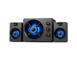Gloovon® - Luidspreker - Boekenplan Luidsprekers - Bluetooth - 3.5mm Audio Kabel - Luidspreker Standaard - Luidsprekers voor PC - Zwart