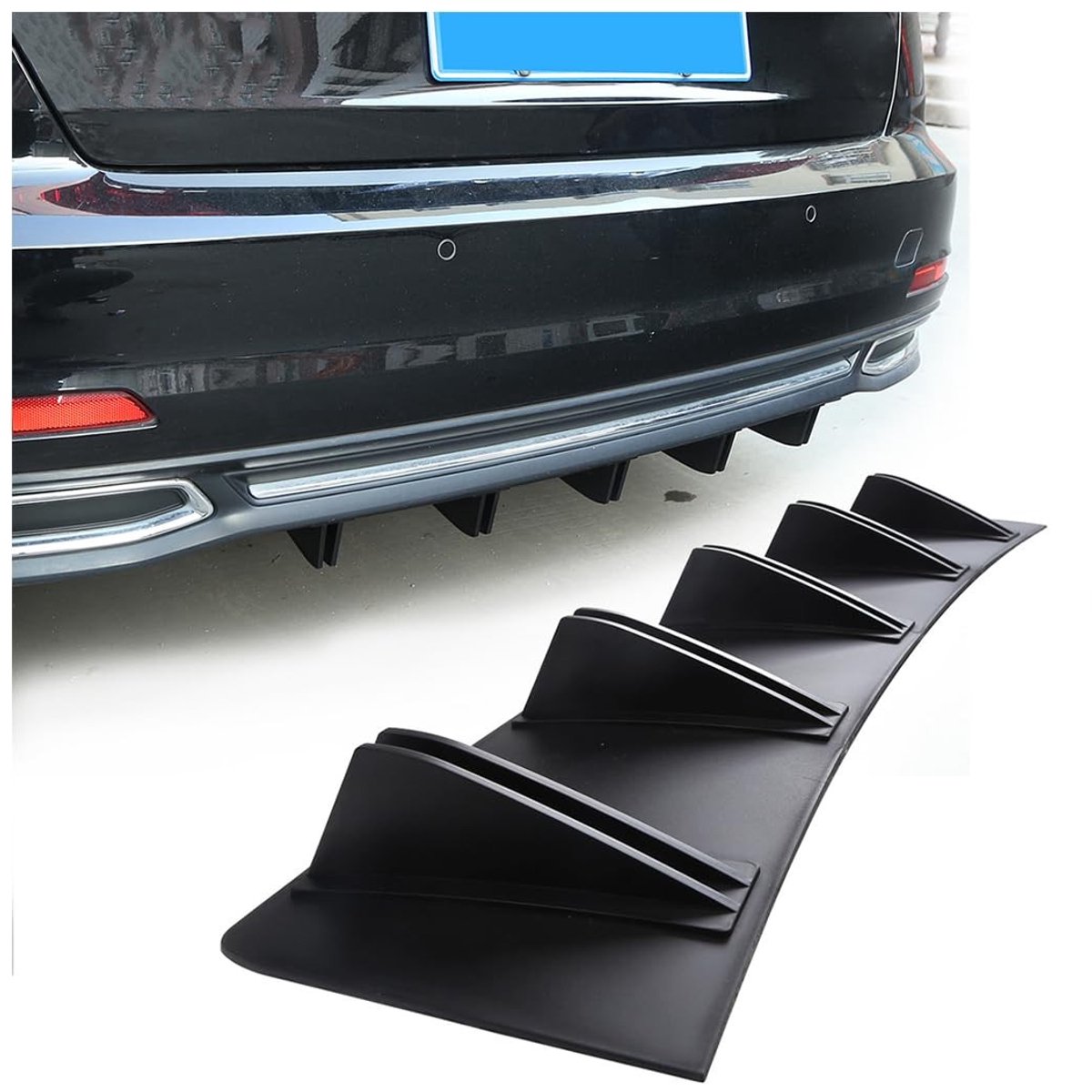 Dailygoods- Diffuser Bumper - Verbeter Aerodynamica - Haaienvin - Universeel - 4 Stuks - ABS Materiaal - Eenvoudig te Monteren - Spoiler