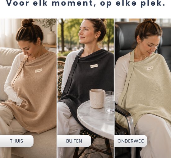 Sensibaby Borstvoedingsdoek - 100% Dubbellaags Katoen - Ademend en Verstelbaar - Beige — afbeelding 2