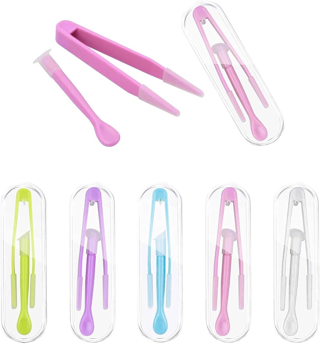 Contactlenspincet Set van 5 Stuks - Plastic Contactlens Verwijderaar en Organizer in Multicolor voor Veilig Gebruik en Gemakkelijke Toegang